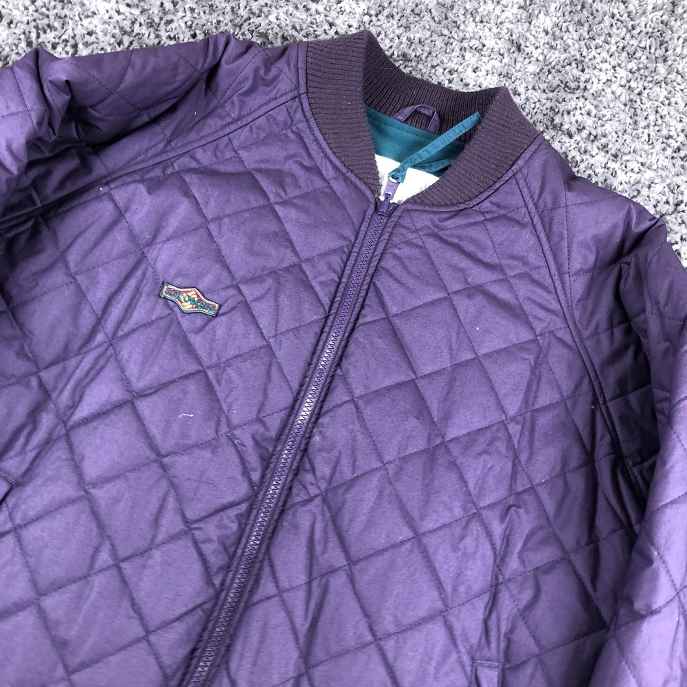 Vintage Columbia Jacket Mens XL Purple Quilted Radial Sleeve‎ Bomber Insulated